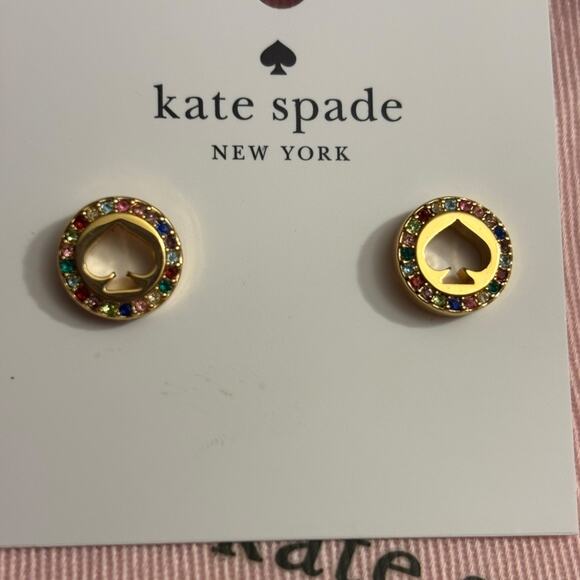 Kate Spade NWT Spot The Spade Multicolored Earrings w/Dust Bag - Picture 2 of 3